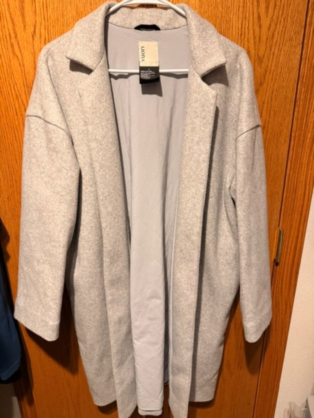 Vuori Restore Trench Coat Heather Grey Size Small
